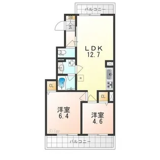 セジュール烏丸御池【1階】の間取り