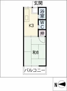 コーポラス江和【2階】の間取り