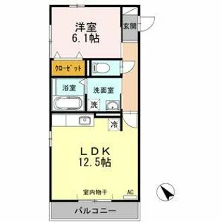 ラフィネ横山 B棟【2階】の間取り