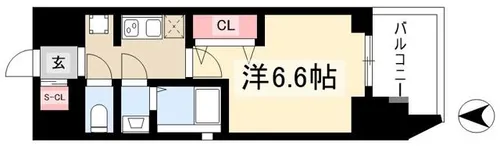 シーズンフラッツ千種【10階】の間取り
