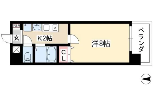 ベル池下【5階】の間取り