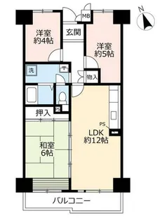 URパルネス前後【0000614号室】の間取り