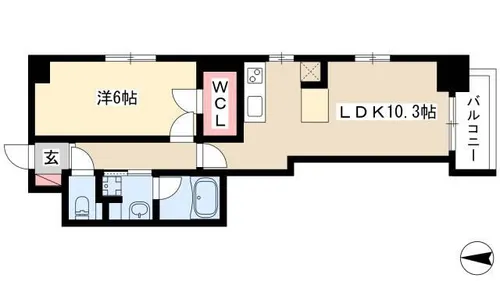 エステムプラザ名古屋D.C.2027【4階】の間取り