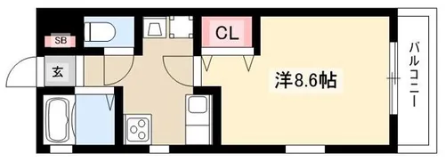 KⅡ-OKASAN B.参番館【401号室】の間取り
