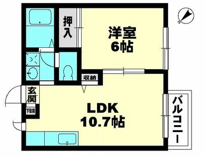 キャロットハウス【102号室】の間取り