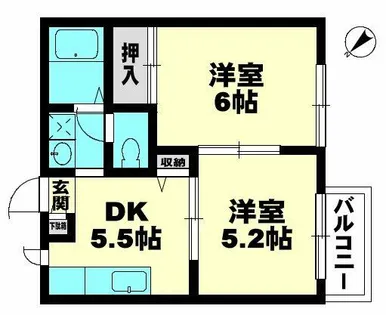 キャロットハウス【106号室】の間取り