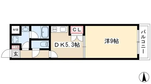 レジディア東桜【0502号室】の間取り