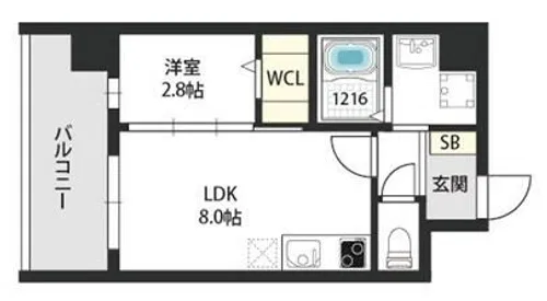 AXIA M-City大阪加賀屋【4階】の間取り