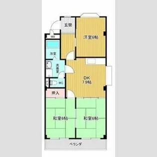 ベルシェ新開【4階】の間取り