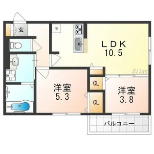 ボヌールコート【1階】の間取り