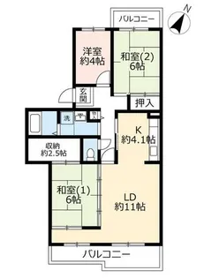 UR鹿の子台北ハイツ【0140205号室】の間取り