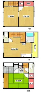 大阪府大阪市西区境川1丁目【テラスハウス】の間取り