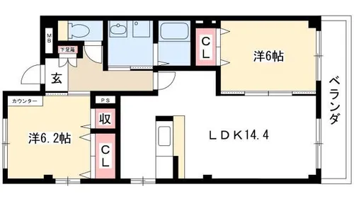 ラ・フレージア【1階】の間取り