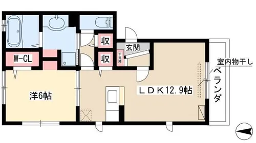 サンクリア蒼【102号室】の間取り