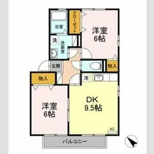 カーサソレイユ B棟【2階】の間取り