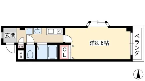 シャローム八田【2階】の間取り