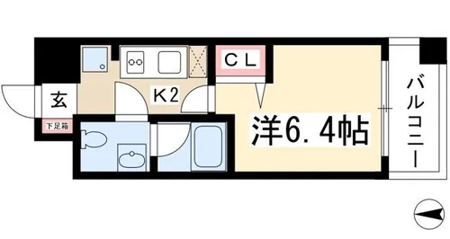 レジディア久屋大通【0304号室】の間取り