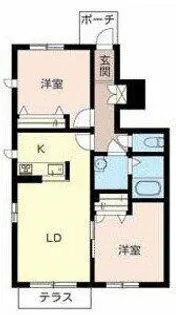 クレスト下加茂【101号室】の間取り