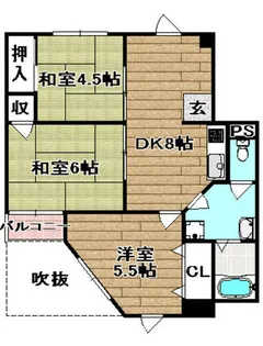 ハピネス栄町【3階】の間取り