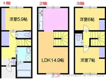 北海道江別市幸町【テラスハウス】の間取り