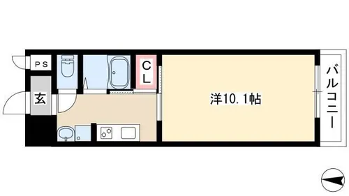 クレスト名駅西【2階】の間取り