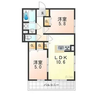 HIGHBRIDGE・GRANDE【2階】の間取り