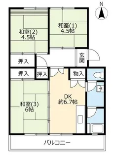 UR洛西新林【0180306号室】の間取り