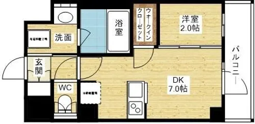 バウスフラッツ新大阪【12階】の間取り