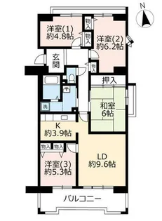 URルゼフィール名谷東【4210301号室】の間取り