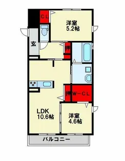 Chime境川【2階】の間取り