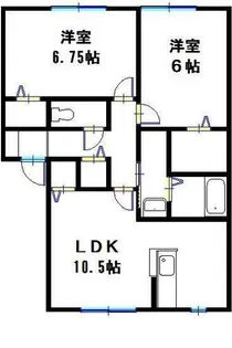 サンビレッジ瑞景【2階】の間取り