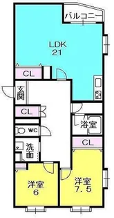 夙川安井町パークハイム【201号室】の間取り