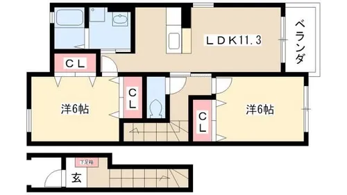 サンリットⅡ【2階】の間取り