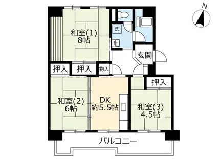 UR洛西境谷東【0090804号室】の間取り