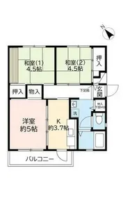 UR中登美第三【D220101号室】の間取り