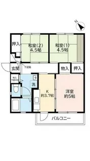 UR中登美第三【D320102号室】の間取り