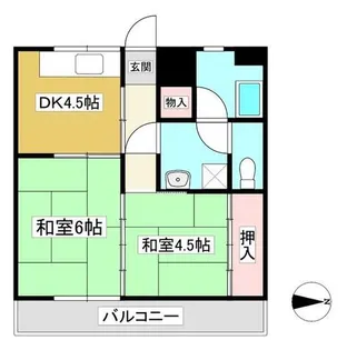 愛三ハイツ【202号室】の間取り