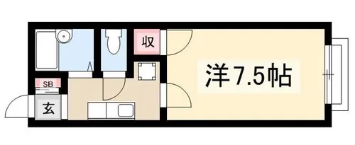 WING COURT【106号室】の間取り