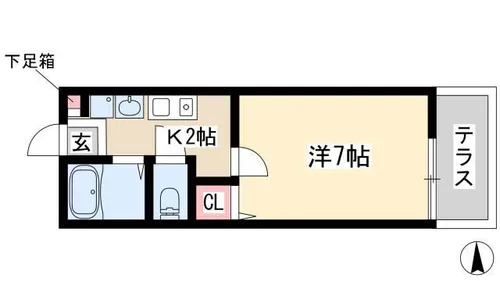 シェトワ御器所【103号室】の間取り