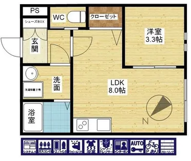 REGIES姫島Ⅱ【2階】の間取り