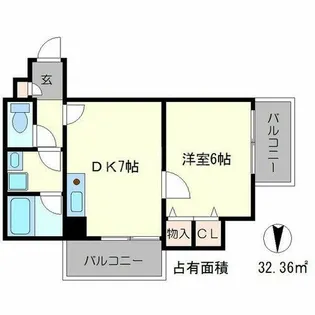リライブ修学院【3階】の間取り