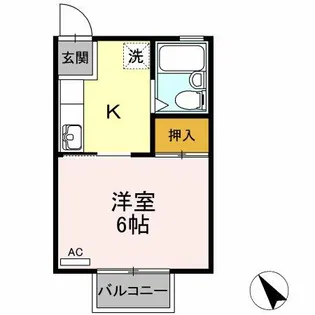 ハイム六軒屋【2階】の間取り