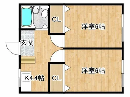 山脇ハイツ【202号室】の間取り