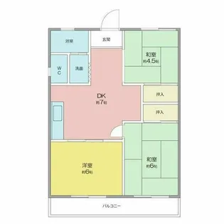 サンハイツ花堂【2階】の間取り