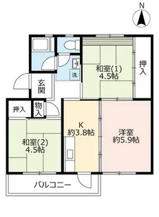 UR平城第一【0190501号室】の間取り