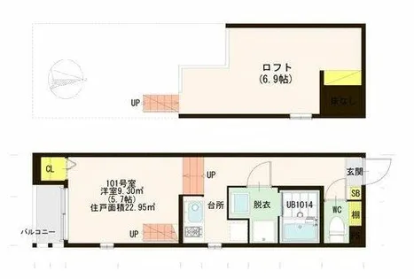 アオトゥーレ尾頭橋【1階】の間取り