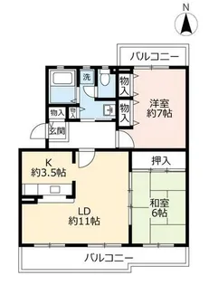 URコンフォールかぶと台【0070303号室】の間取り