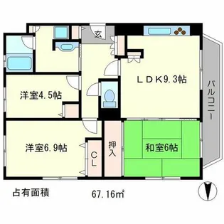 メゾン洛北【5階】の間取り