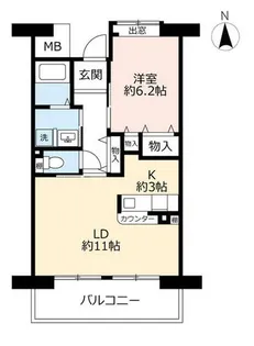 URアーバンラフレ鳴子【0080507号室】の間取り
