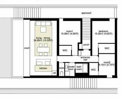 HARVEY RESIDENCE日和【A-3号室】の間取り